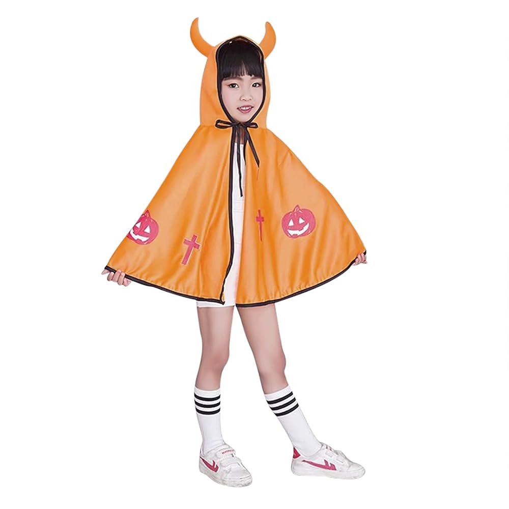 Amazon.co.jp: [FakeFace] 子供 コスプレマント 角付き キッズ